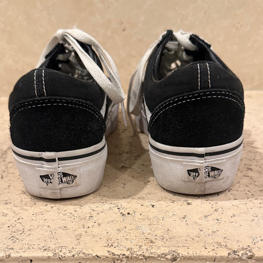 Vans Black and White Platform Sneakers - Picture 5 of 9